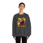 Warning Heavy Flex Ahead Johnny Bravo Sweatshirt – Funny Retro Cartoon Winter Crewneck Unisex