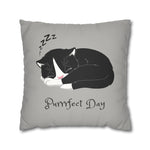 WhimInk Purrfect Day Pillowcase/Cushion Grey