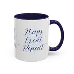 Nap Treat Repeat Mug – Cute Holiday Snowflake Coffee Cup for Cozy Christmas Mornings