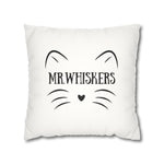 Whimink Mr. Whiskers Pillowcase/ Cushion Cover - White
