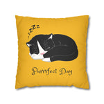WhimInk Purrfect Day Pillowcase/Cushion Covers - Yellow