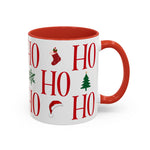 Red HO HO HO Mug | Christmas Typography Mug | Holiday Coffee Cup | Festive Gift Mug | Winter Hot Cocoa Cup | Xmas Snowflake Mug