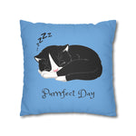 WhimInk Purrfect Day Pillowcase/Cushion Covers - Blue