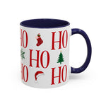 Red HO HO HO Mug | Christmas Typography Mug | Holiday Coffee Cup | Festive Gift Mug | Winter Hot Cocoa Cup | Xmas Snowflake Mug