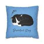 WhimInk Purrfect Day Pillowcase/Cushion Covers - Blue