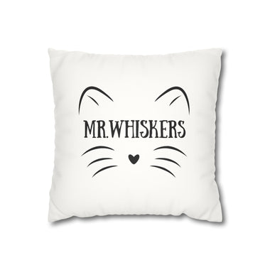 Whimink Mr. Whiskers Pillowcase/ Cushion Cover - White