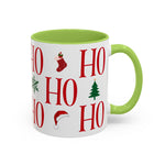 Red HO HO HO Mug | Christmas Typography Mug | Holiday Coffee Cup | Festive Gift Mug | Winter Hot Cocoa Cup | Xmas Snowflake Mug