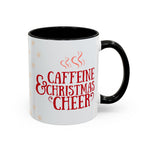 Caffeine and Christmas Cheer Mug | Coffee Lover Holiday Mug | Festive Snowflake & Coffee Bean Cup | Cozy Christmas Drinkware | Gift for Coffee Enthusiasts