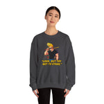 Look But Try Not To Stare Johnny Bravo Sweatshirt – Bold Retro Cartoon Winter Crewneck