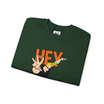 Hey Mama Johnny Bravo Sweatshirt – Retro Cartoon Graphic Winter Crewneck for Men and Women