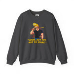 Look But Try Not To Stare Johnny Bravo Sweatshirt – Bold Retro Cartoon Winter Crewneck
