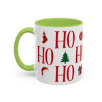 Red HO HO HO Mug | Christmas Typography Mug | Holiday Coffee Cup | Festive Gift Mug | Winter Hot Cocoa Cup | Xmas Snowflake Mug