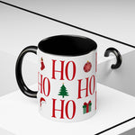 Red HO HO HO Mug | Christmas Typography Mug | Holiday Coffee Cup | Festive Gift Mug | Winter Hot Cocoa Cup | Xmas Snowflake Mug