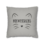 Whimink Mr. Whiskers Pillowcase/ Cushion Cover - Grey