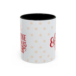 Caffeine and Christmas Cheer Mug | Coffee Lover Holiday Mug | Festive Snowflake & Coffee Bean Cup | Cozy Christmas Drinkware | Gift for Coffee Enthusiasts