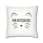 Whimink Mr. Whiskers Pillowcase/ Cushion Cover - White