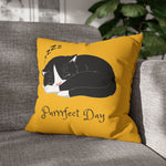 WhimInk Purrfect Day Pillowcase/Cushion Covers - Yellow