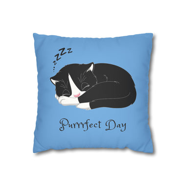 WhimInk Purrfect Day Pillowcase/Cushion Covers - Blue