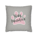 WhimInk Stay Pawsitive Pillowcase/ Cushion cover - Grey