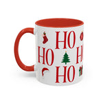 Red HO HO HO Mug | Christmas Typography Mug | Holiday Coffee Cup | Festive Gift Mug | Winter Hot Cocoa Cup | Xmas Snowflake Mug