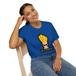Hey Mama Graphic T-Shirt | Johnny Bravo Face Sticker Illustration Tee