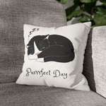 WhimInk Purrfect Day Pillowcase/Cushion Cover White