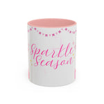 Sparkle Season Christmas Mug | Pink Holiday Mug for Women | Cute Aesthetic Winter Mug | Glitter-Inspired Pink Christmas Cup | Festive Gift for Her