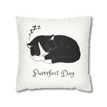 WhimInk Purrfect Day Pillowcase/Cushion Cover White