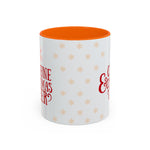 Caffeine and Christmas Cheer Mug | Coffee Lover Holiday Mug | Festive Snowflake & Coffee Bean Cup | Cozy Christmas Drinkware | Gift for Coffee Enthusiasts