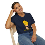 Hey Mama Graphic T-Shirt | Johnny Bravo Face Sticker Illustration Tee