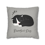 WhimInk Purrfect Day Pillowcase/Cushion Grey