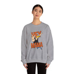 Hey Mama Johnny Bravo Sweatshirt – Retro Cartoon Graphic Winter Crewneck for Men and Women