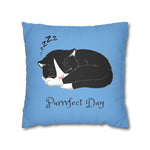 WhimInk Purrfect Day Pillowcase/Cushion Covers - Blue