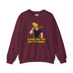 Look But Try Not To Stare Johnny Bravo Sweatshirt – Bold Retro Cartoon Winter Crewneck