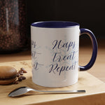 Nap Treat Repeat Mug – Cute Holiday Snowflake Coffee Cup for Cozy Christmas Mornings