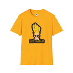 Hey Mama Graphic T-Shirt | Johnny Bravo Face Sticker Illustration Tee