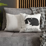 WhimInk Purrfect Day Pillowcase/Cushion Cover White