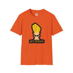 Hey Mama Graphic T-Shirt | Johnny Bravo Face Sticker Illustration Tee