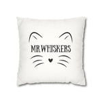 Whimink Mr. Whiskers Pillowcase/ Cushion Cover - White