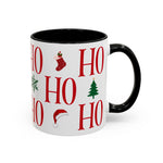 Red HO HO HO Mug | Christmas Typography Mug | Holiday Coffee Cup | Festive Gift Mug | Winter Hot Cocoa Cup | Xmas Snowflake Mug