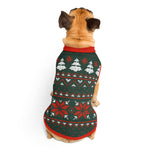 Traditional Red & Green Christmas Dog Sweater | Classic Fair Isle Pattern Back Print
