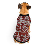 Cozy Red & Black Christmas Dog Sweater – Knitted Holiday Pet Jumper for Small & Medium Dogs Back-Print