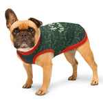 Merry Woofmas Dog Sweater | Green Ribbon Pattern Christmas Pet Knitwear Back-Print