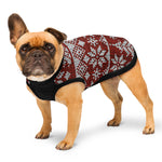 Cozy Red & Black Christmas Dog Sweater – Knitted Holiday Pet Jumper for Small & Medium Dogs Back-Print