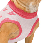 "I'm The Boss" Knitted Pet Sweater | Pink Heart Dog Sweater Back- Print