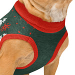 Traditional Red & Green Christmas Dog Sweater | Classic Fair Isle Pattern Back Print