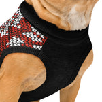 Cozy Red & Black Christmas Dog Sweater – Knitted Holiday Pet Jumper for Small & Medium Dogs Back-Print