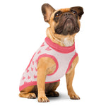 "I'm The Boss" Knitted Pet Sweater | Pink Heart Dog Sweater Back- Print