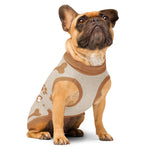 "Can’t Live Without Treats" Knitted Dog Sweater | Beige & Brown Pet Pullover Back-Print