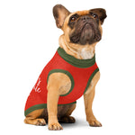 "I'm Santa’s Favourite Pup" Christmas Dog Sweater | Red Holiday Pet Pullover with Green Borders